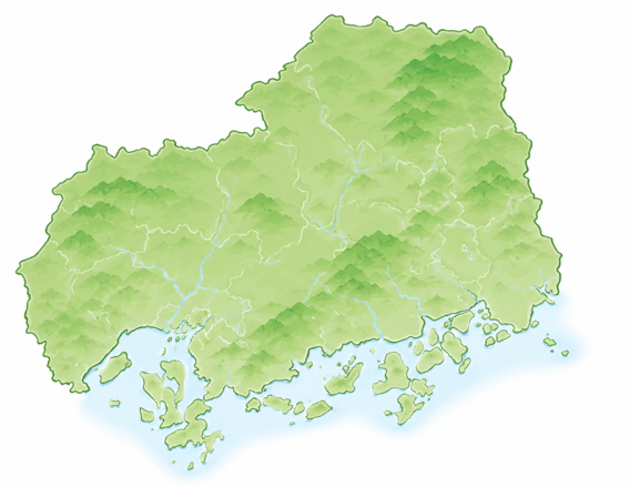広島県のイラストマップ